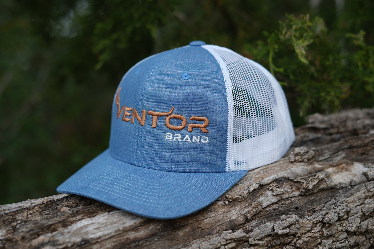 "VENTOR BRAND" DENIM/WHITE TRUCKER HAT