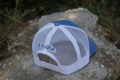 "VENTOR BRAND" DENIM/WHITE TRUCKER HAT